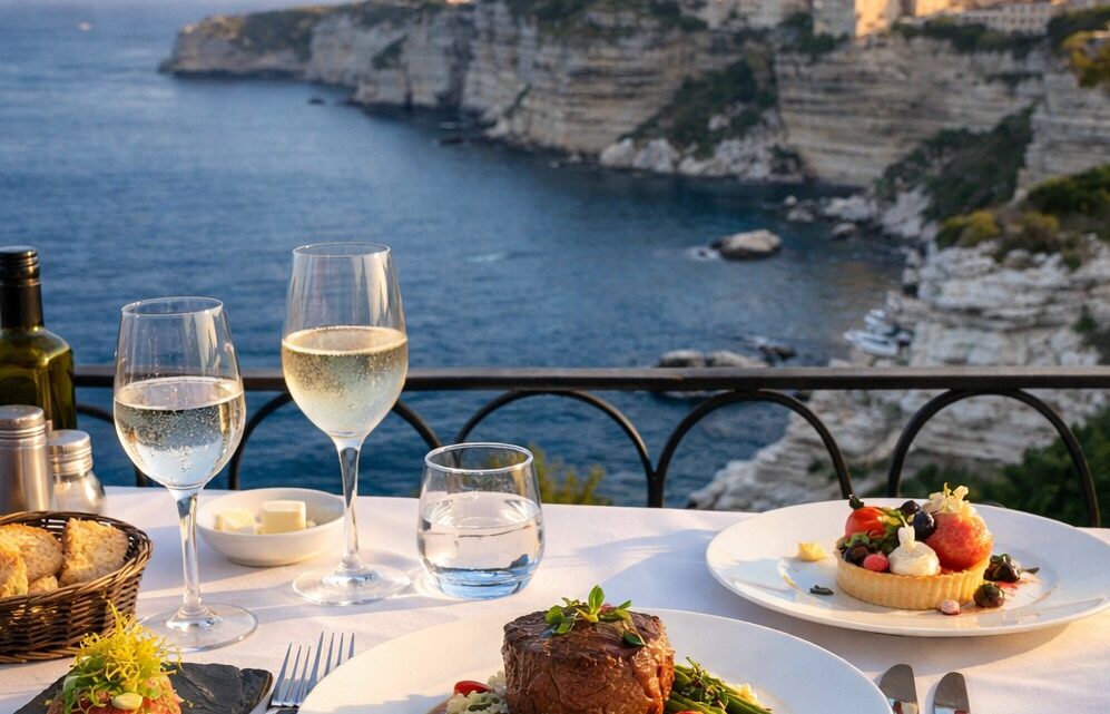 Dîner exquis à Bonifacio avec une vue imprenable sur mer